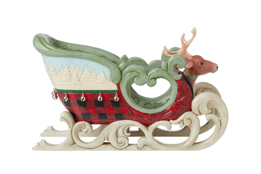 RockArt Atelier “Highland Journey” Winter Sled Figurine – 8.3”