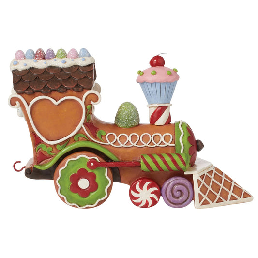 RockArt Atelier “Sugar Trail Express” Gingerbread Train Figurine – 4.6”