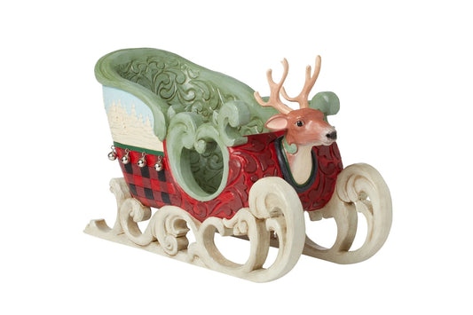 RockArt Atelier “Highland Journey” Winter Sled Figurine – 8.3”