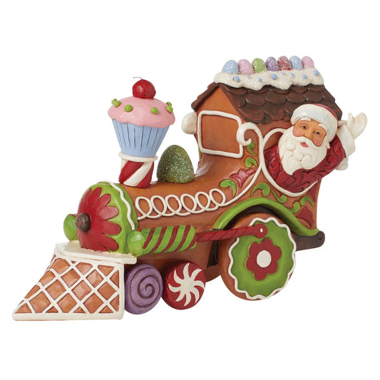 RockArt Atelier “Sugar Trail Express” Gingerbread Train Figurine – 4.6”