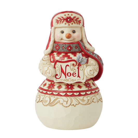 RockArt Atelier “Nordic Noel” Snowman Figurine – 6.8”