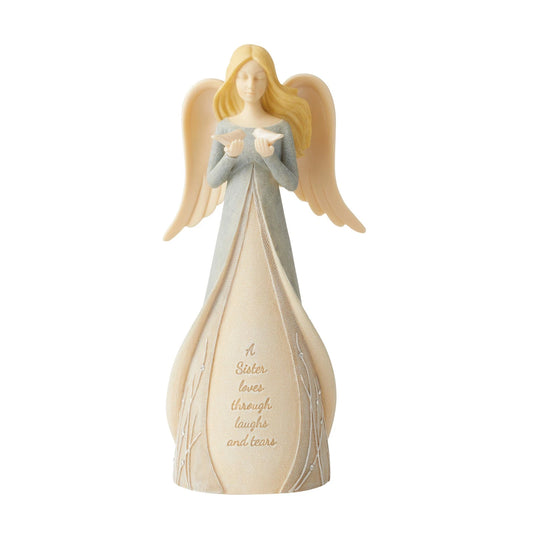 RockArt Atelier “Sister’s Grace” Dove Angel Figure – 7.5 Inch